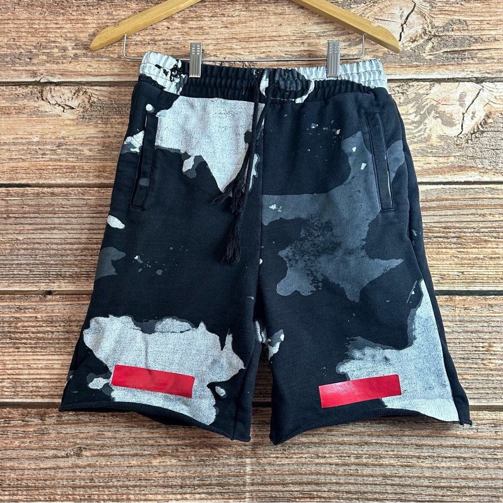 Off White Sweat Shorts Mens 32 Athleisure French Terry Elastic Waist Casual